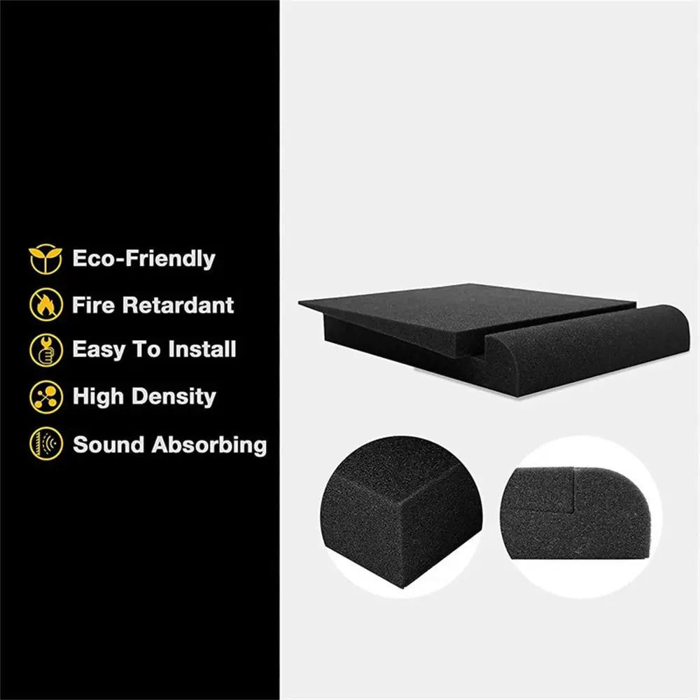 1 Set Studio Monitor Speaker Acoustic Foam Isolator Pads Anti-Shock Anti-Skid Sponge Desktop Speakers Isolation Panels 33X27X4Cm