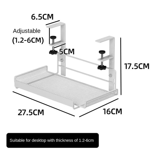 Under Desk Cable Management Tray Shelf No Drill Steel Cable Organizers Wire Management Tray Cable Management Desktop Storage