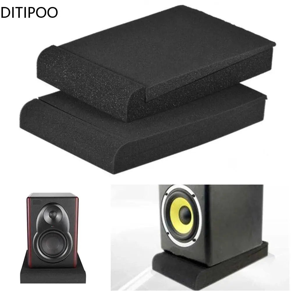 1 Set Studio Monitor Speaker Acoustic Foam Isolator Pads Anti-Shock Anti-Skid Sponge Desktop Speakers Isolation Panels 33X27X4Cm