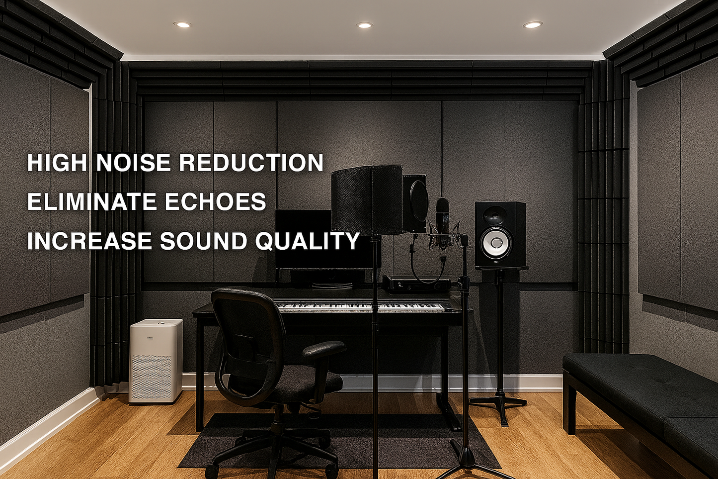 8Pcs Acoustic Bass Trap Foam – Corner Sound Absorbers for Studios & Home Recording