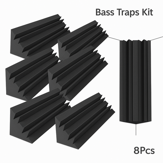 8Pcs Acoustic Bass Trap Foam – Corner Sound Absorbers for Studios & Home Recording