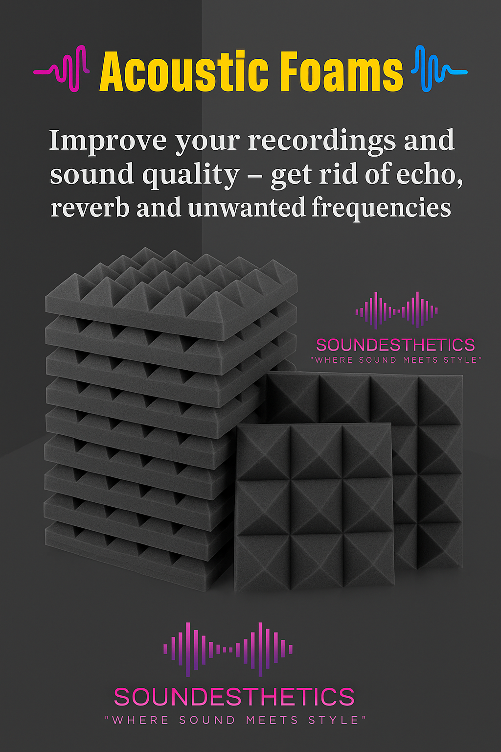 6-24Pcs Acoustic Foam panels