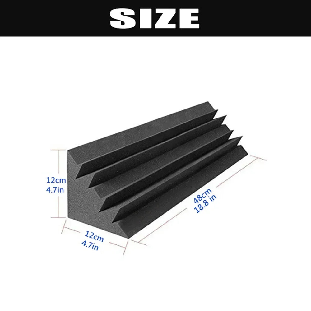 8Pcs 12X12X48Cm Acoustic Reverberation Board Long Bass Trap Wall Corner Sound Treatment Sponge Studio Acoustic Foam High Density