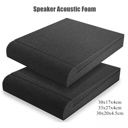1 Set Studio Monitor Speaker Acoustic Foam Isolator Pads Anti-Shock Anti-Skid Sponge Desktop Speakers Isolation Panels 33X27X4Cm